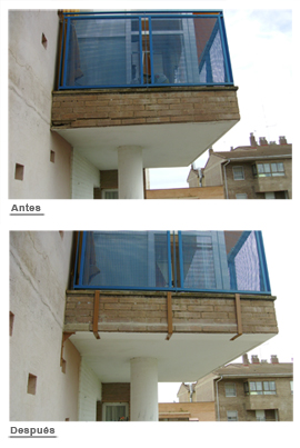 Refuerzo estructural frente balcon